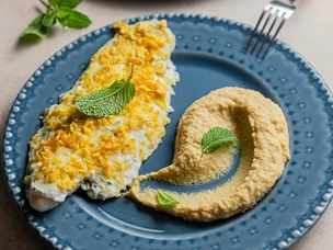 imagem de Pescada crocante no forno com puré de grão