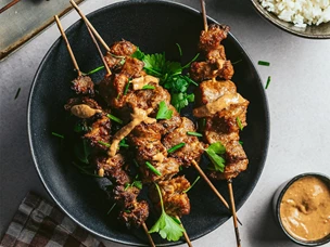 Satay de Porco com Arroz Basmati