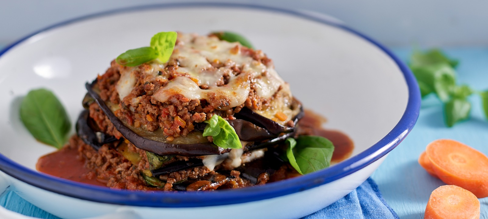 Parmigiana de beringela e carne picada