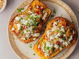 imagem de abobora recheada no forno